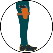 pistol on leg