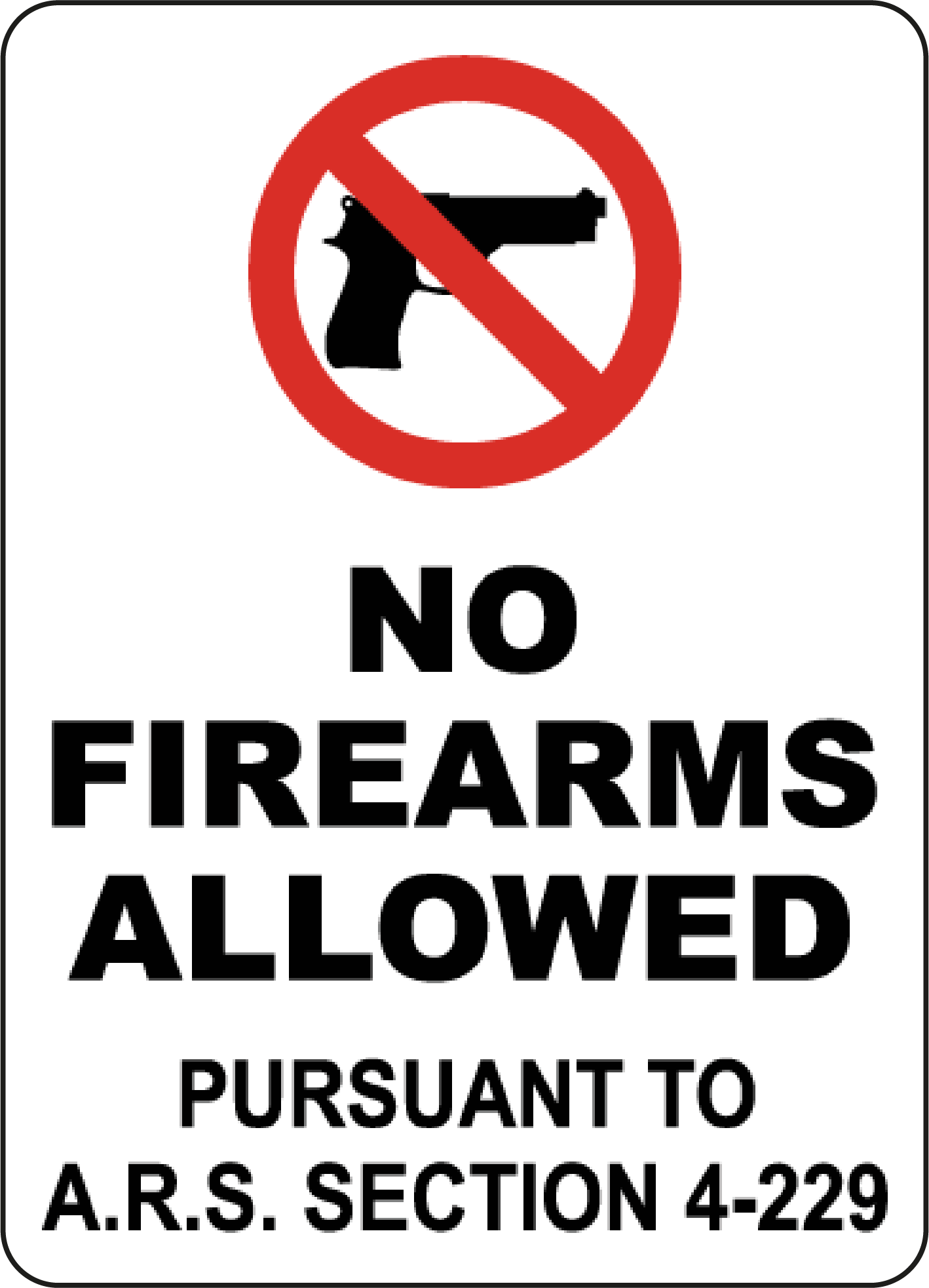 No Fireams Allowed in in Restaurant