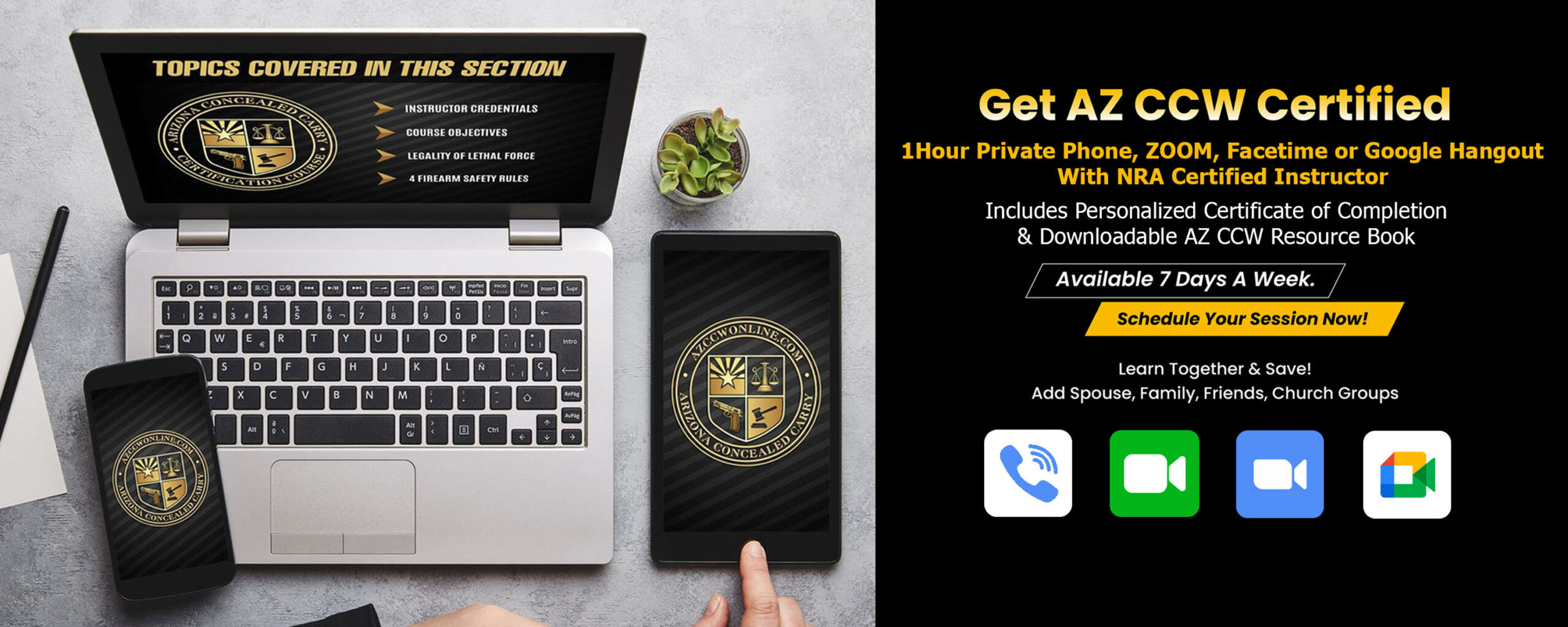 1 Hour Zoom AZ CCW Class | AZ CCW Online in Chicago
